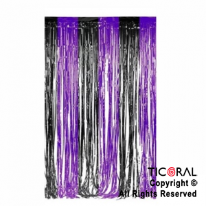 CORTINA HALLOWEEN COMBINADO NEGRO VIOLETA 2MT X 1MT x 1